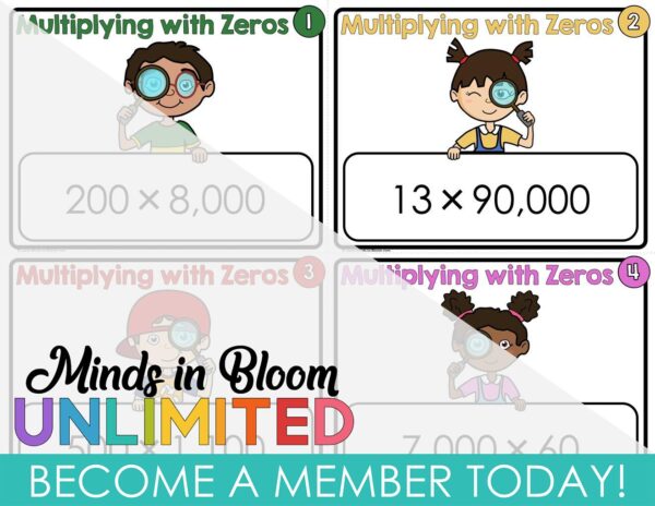 Multiplication with Zeros - "I Spy" Method - Task Cards - Minds in ...