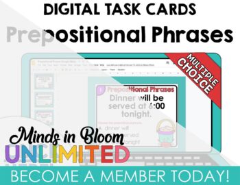 Prepositional Phrases Task Cards - Multiple Choice - POSTERS - Minds in ...